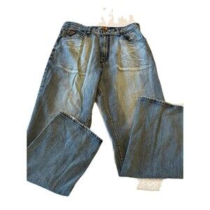 VTG Akademiks 101 Jeans Acid Wash Distressed Baggy Jeans, Men 38/32’Inseam) Y2K